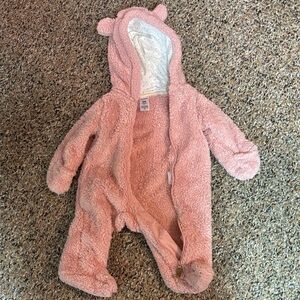 Carter's Pink Fleece Footed Onesie